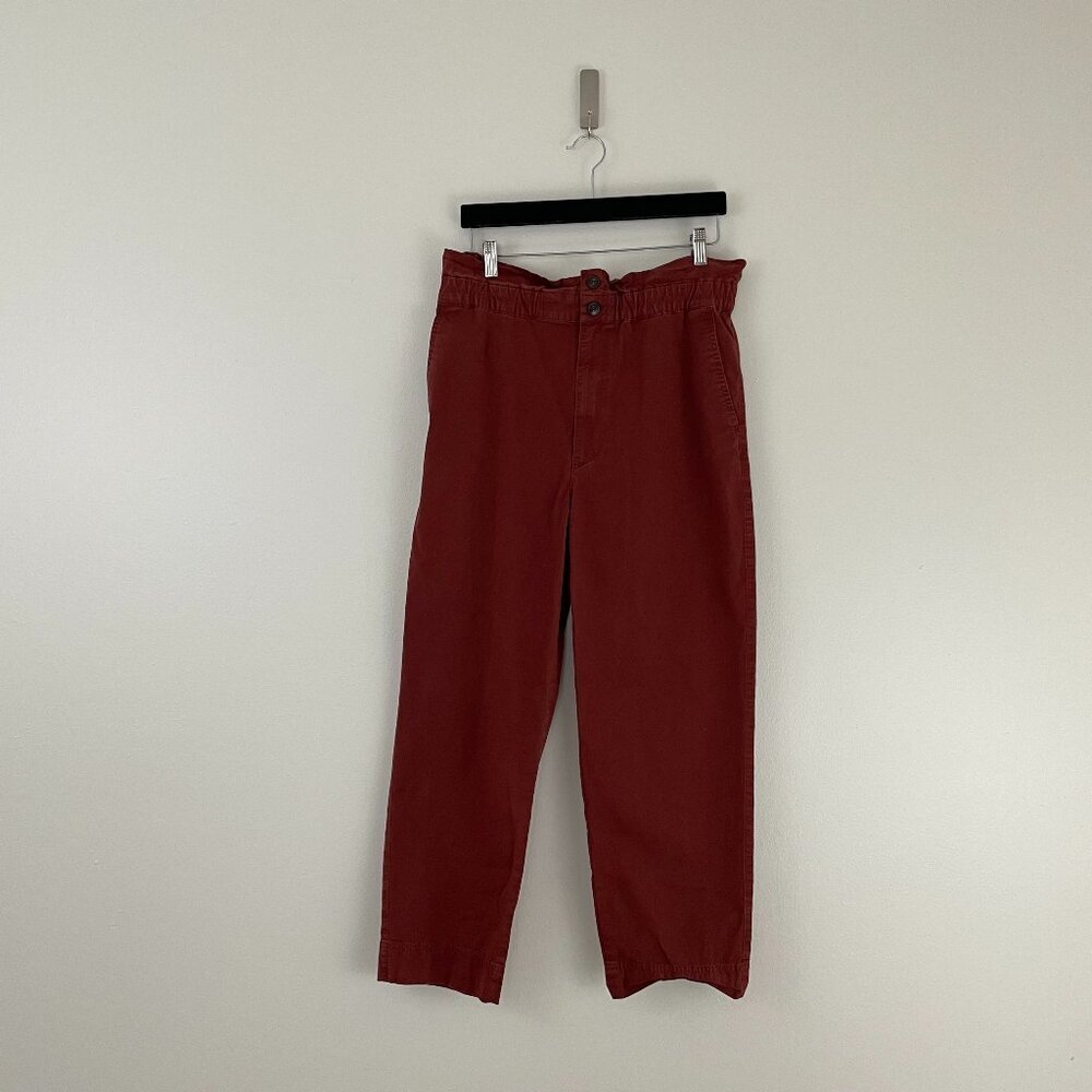 Madewell Paperbag Tapered Pants in Burnished Mahogany Size 10